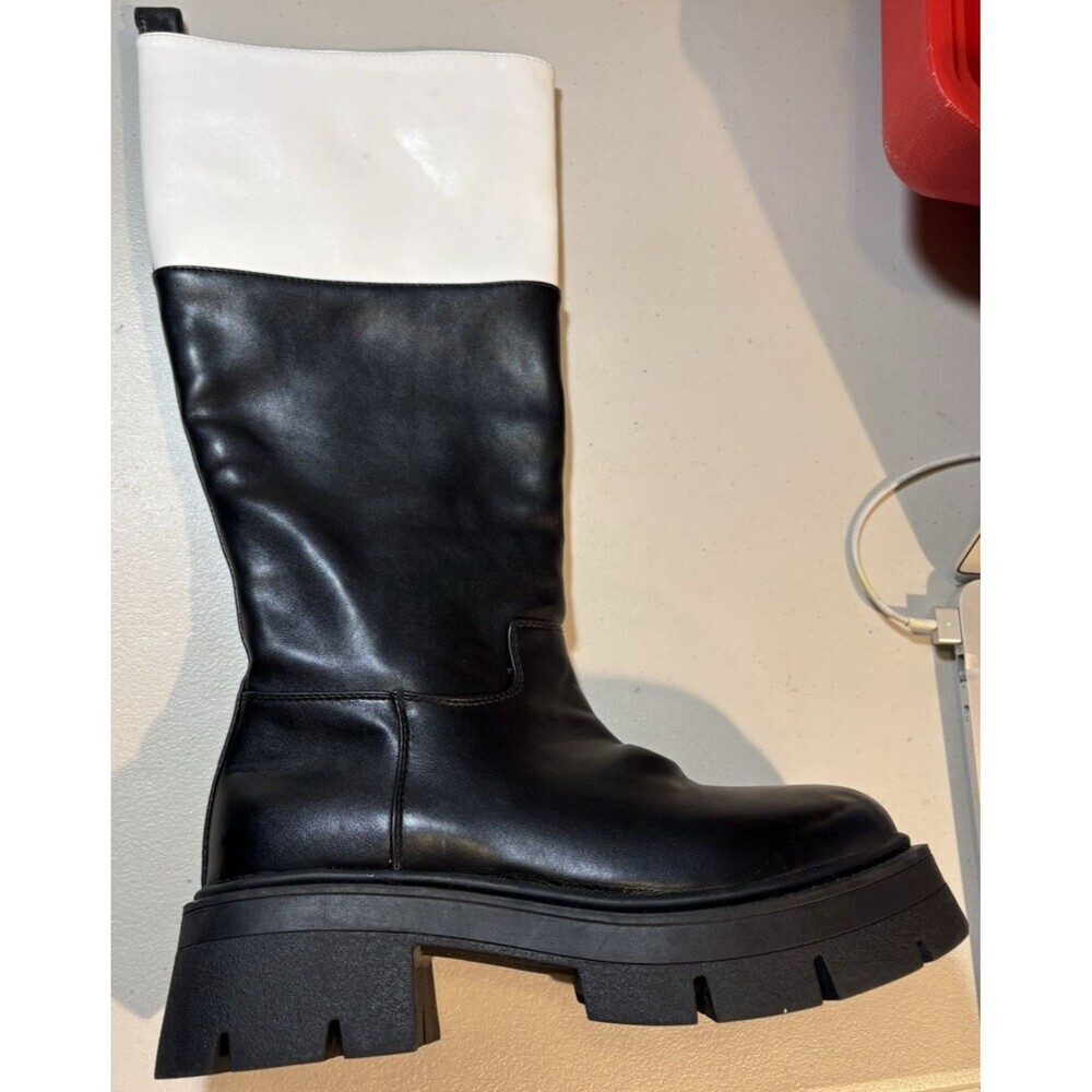 Azalea Wang Quintessence Colorblocked Chunky Lug Sole Heeled Boots 7.5 - Picture 13 of 16